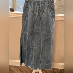 Embossy Denim Maxi Skirt, size S